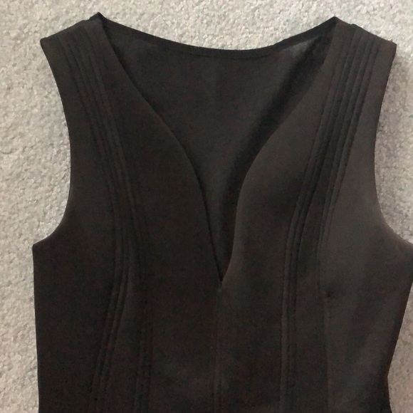 ASOS Structured Black Dress with Tulle UnderSkirt - Picture 2 of 5